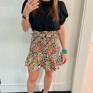 Elliatt Smocked Floral Print Skirt